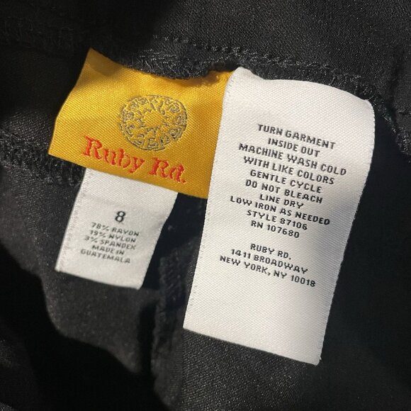 Ruby Rd Pants Womens 8 Capri Black High Rise Stretch Nylon Modest Minimal - Picture 3 of 6